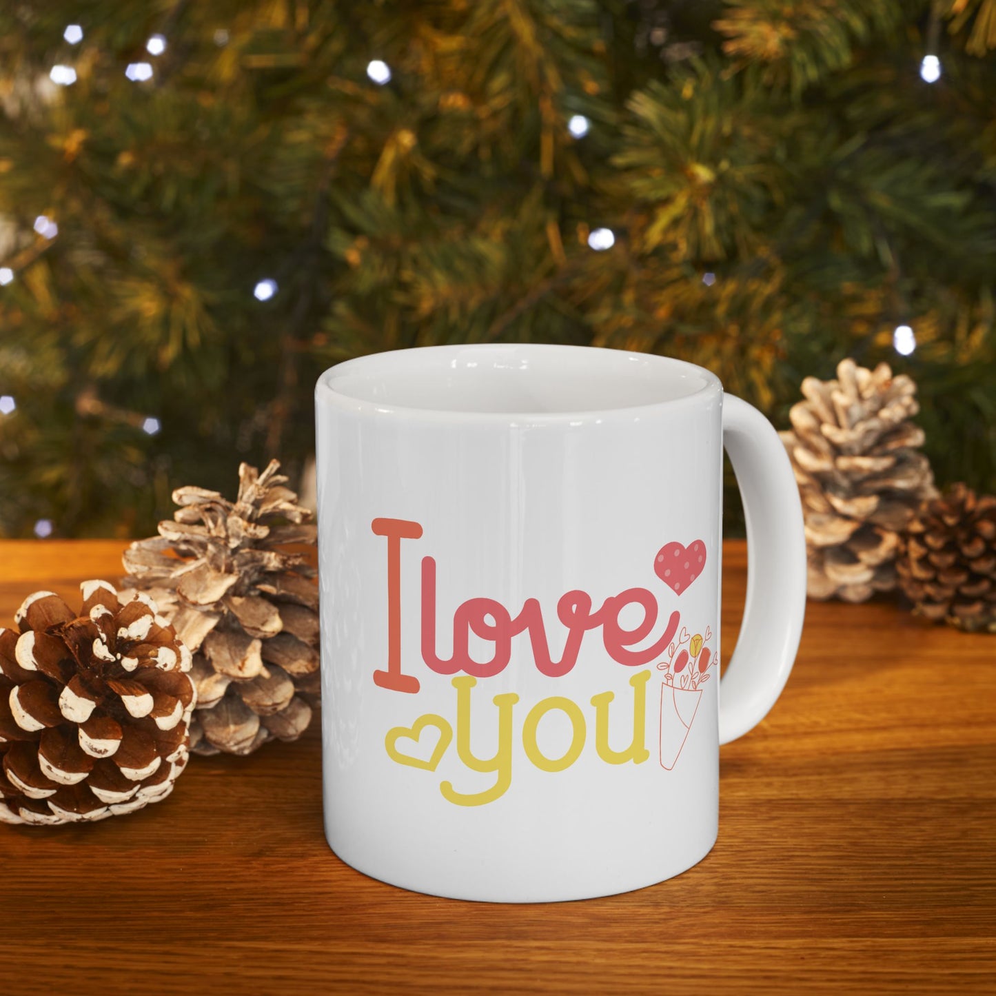 Valentine's Day Mug - I Love You Flowers