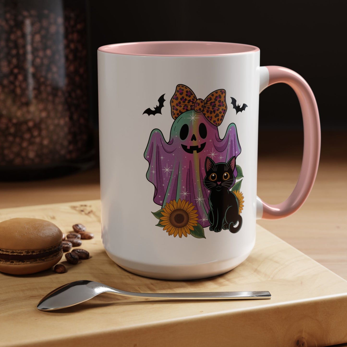 Halloween Mug - Cute Ghost With Cat