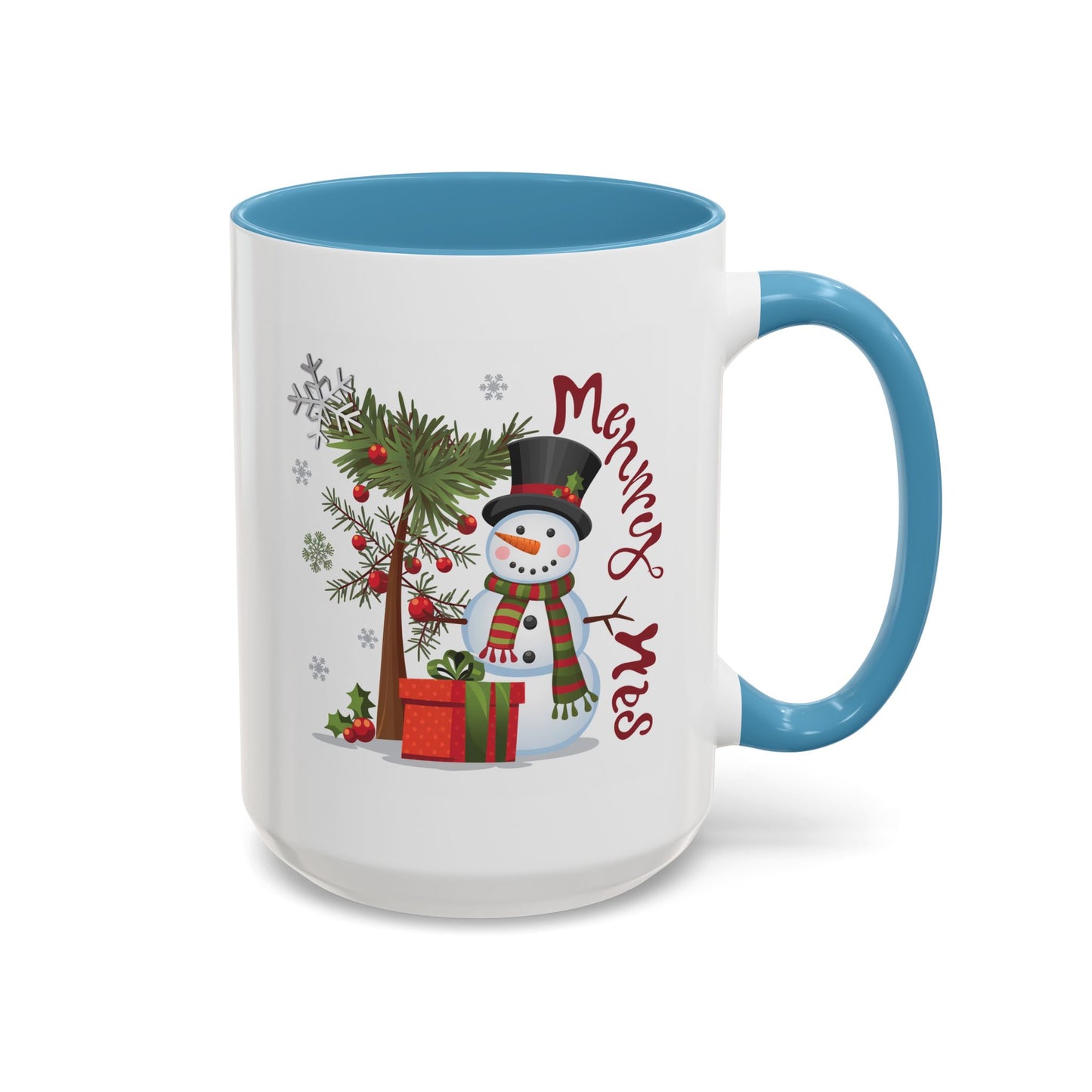 Christmas Mug - Merry Xmas Snowman Tree Present