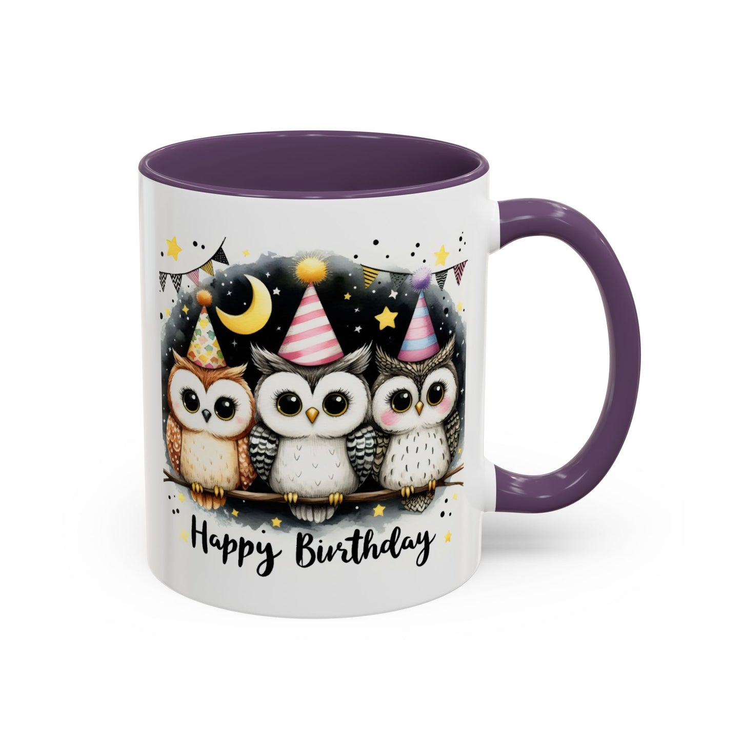 Birthday Mug - Happy Birthday Owls