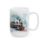 Christmas Mug - Snowman Trees Train