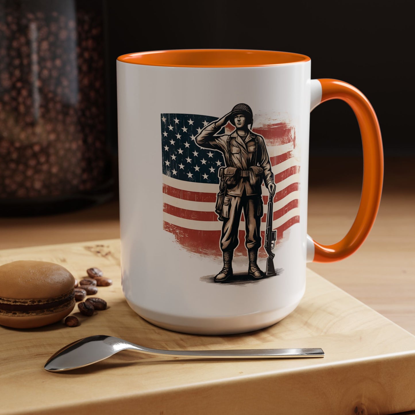 4th of July Mug - American Soldier Flag