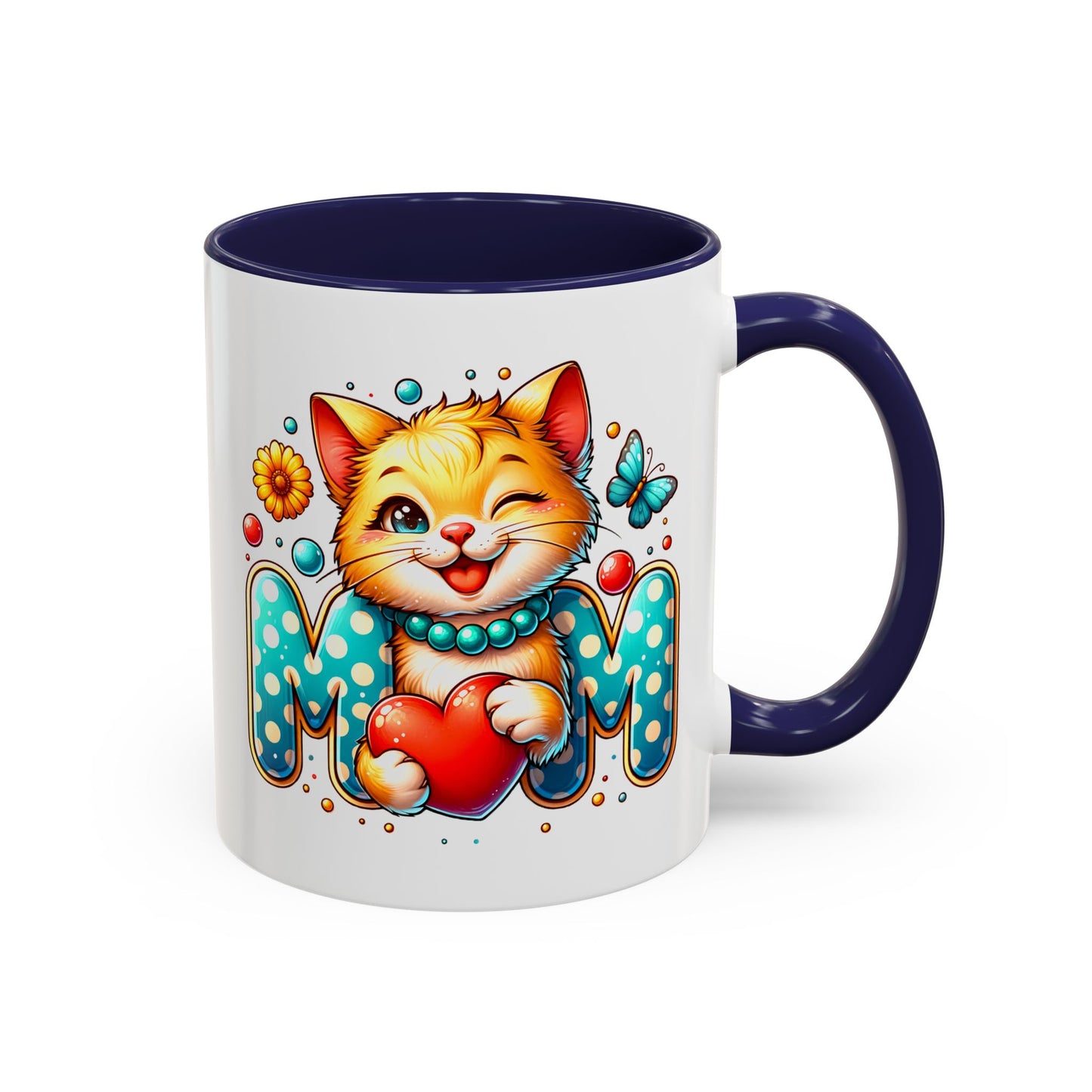 Mother's Day Mug - Mom Cat Red Heart