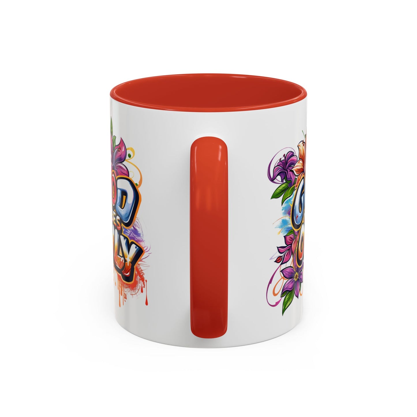 Wellness Mug - Good Vibes Only Graffiti Flowers