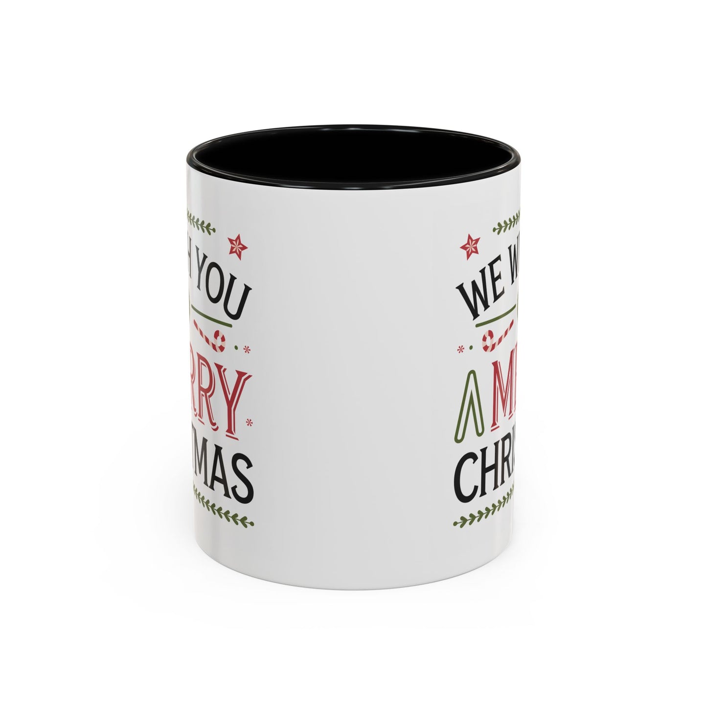 Christmas Mug - We Wish You a Merry Christmas Blue Green & Red Text