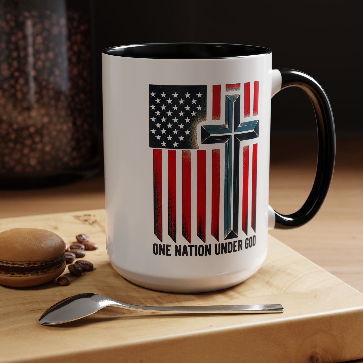 Religious Mug - One Nation Flag Cross
