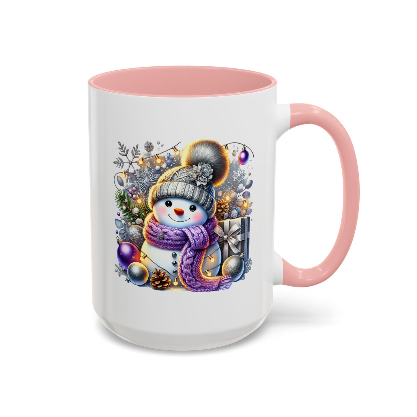 Christmas Mug - Purple and Silver Snowman