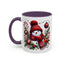 Christmas Mug - Burgundy Snowman