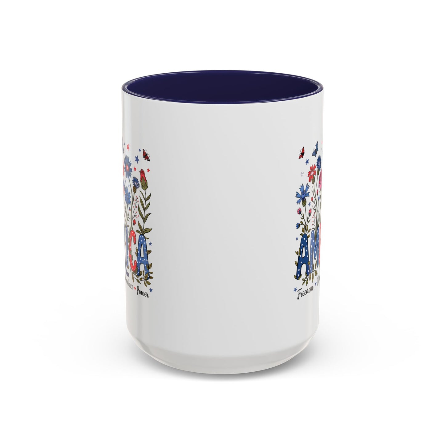 4th of July Mug - Floral America Patriotic