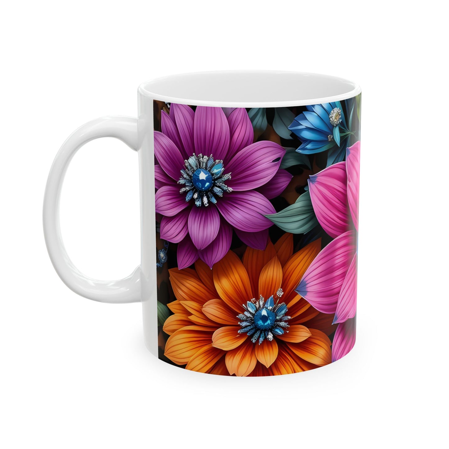 Artistic Mug - Diamond Flowers
