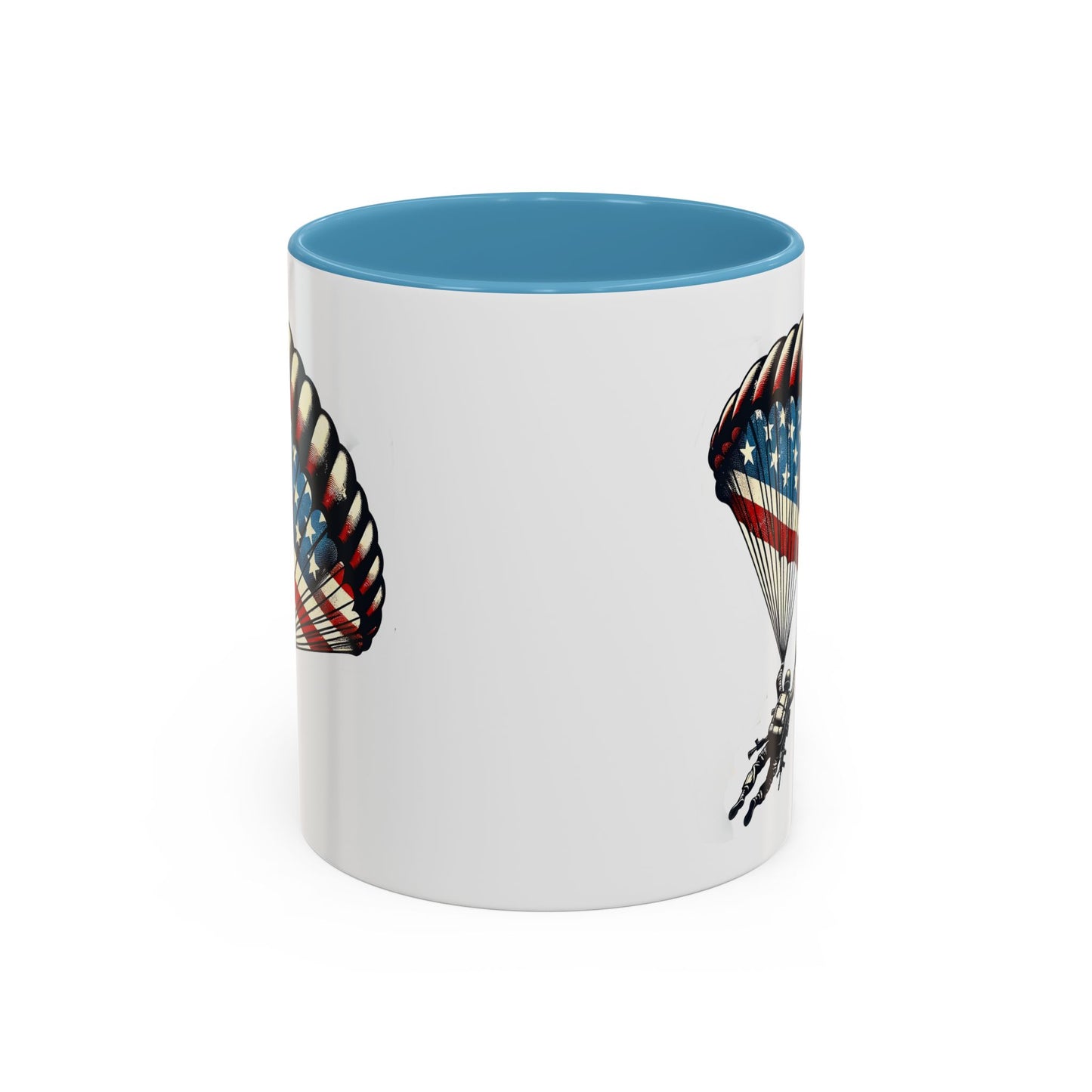 4th of July Mug - Airborne Soldier Parachute Flag