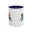 Christmas Mug - Merry Christmas Green & Red Text Santa Present
