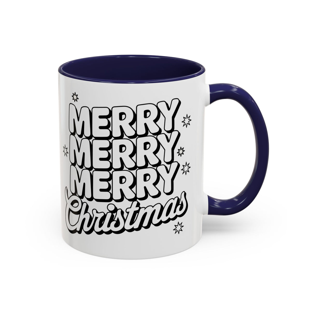 Christmas - Merry Christmas Black & White Embossed Text