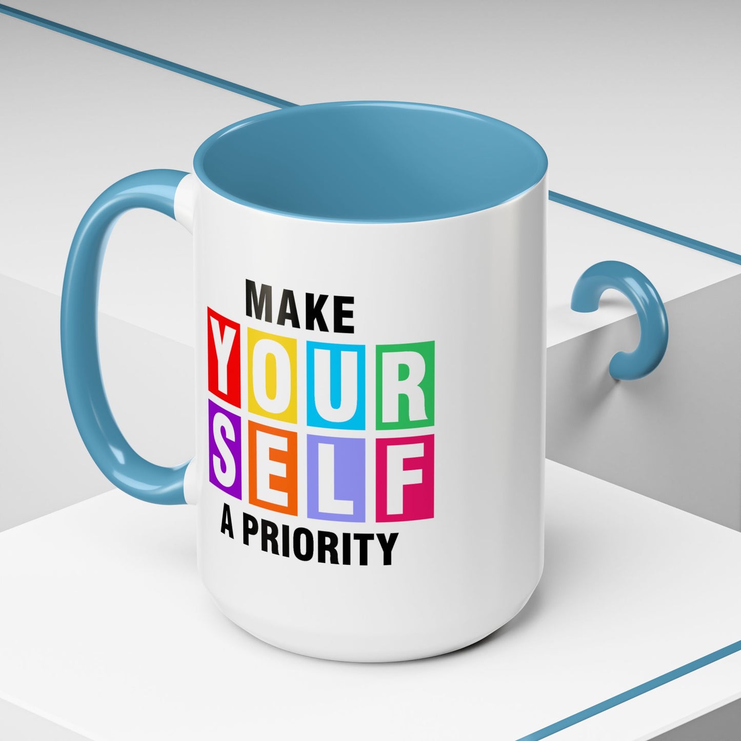 Wellness Mug - Make Yourself a Priority Colored Blocks