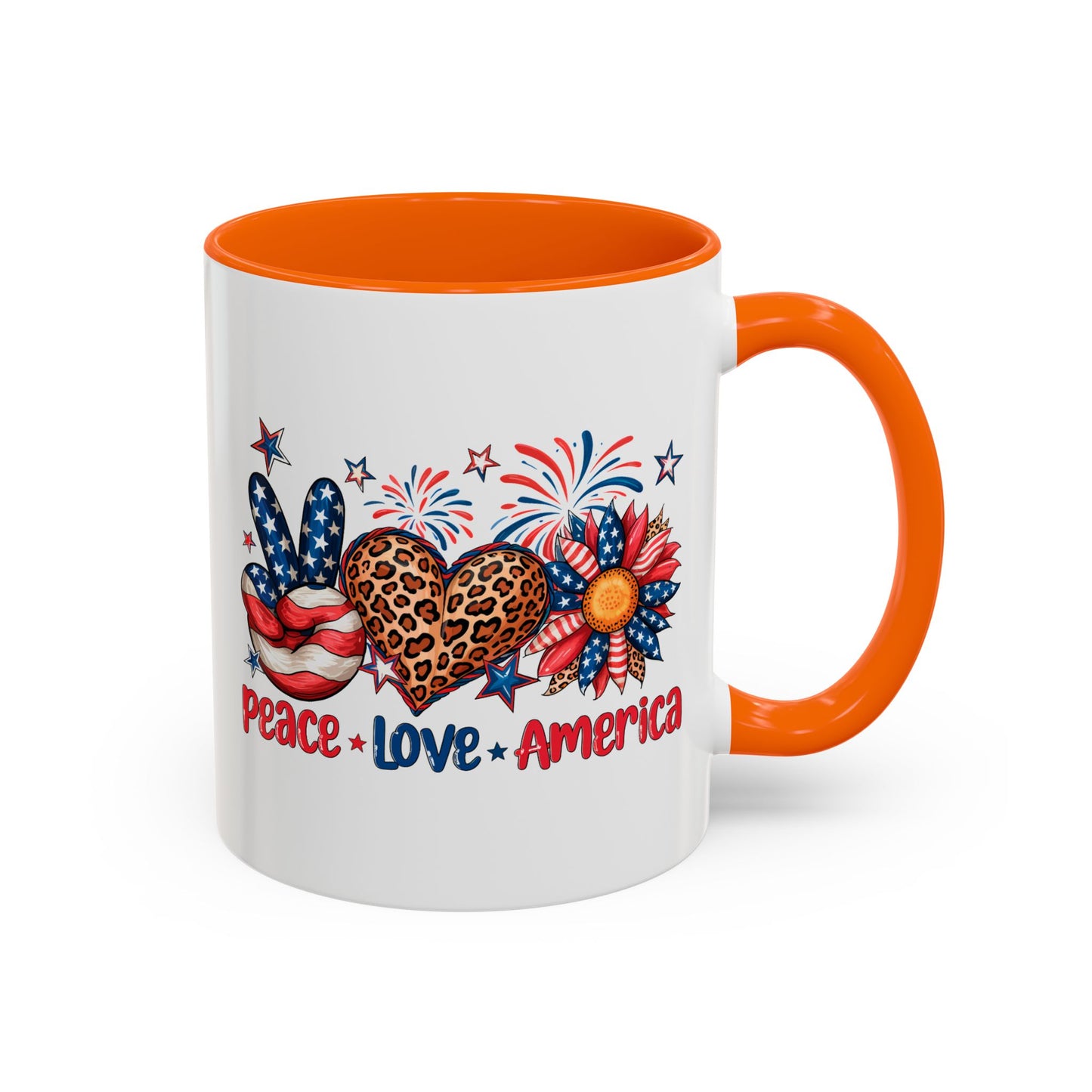 4th of July Mug - Peace Love America