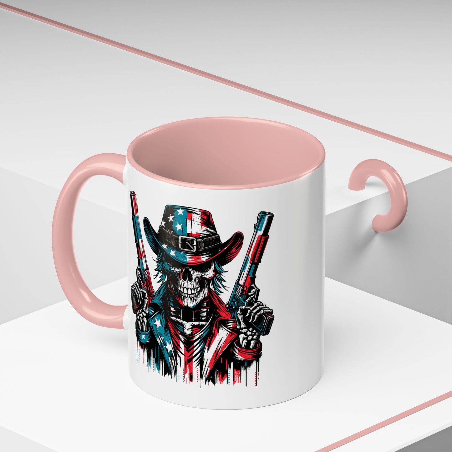 4th of July Mug - Skeleton with American Flag