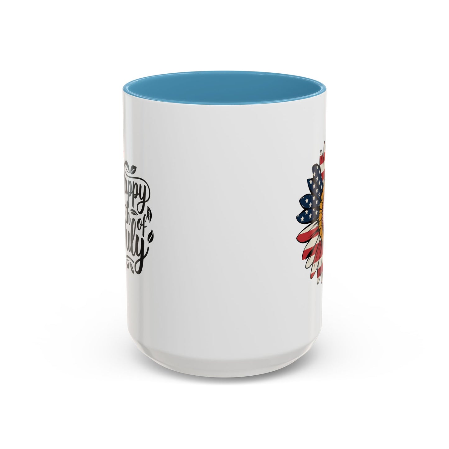 4th of July Mug - Happy 4th of July Sunflower USA Flag