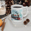 Christmas Mug - Snowman Trees Train