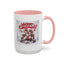 Christmas Mug - Merry Christmas Red Text Puppy Green & Red Top