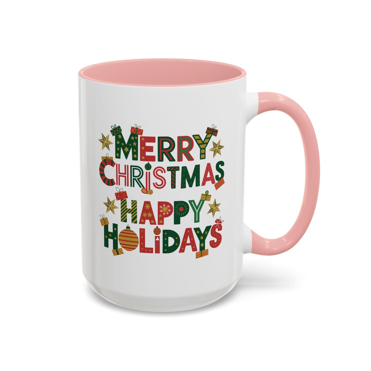 Christmas Mug - Merry Christmas Happy Holidays Decorative Text