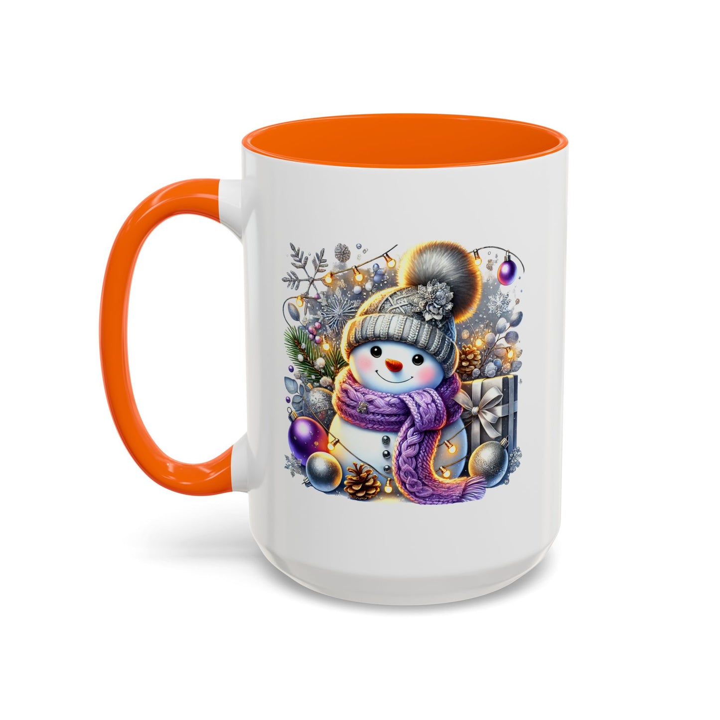 Christmas Mug - Purple and Silver Snowman