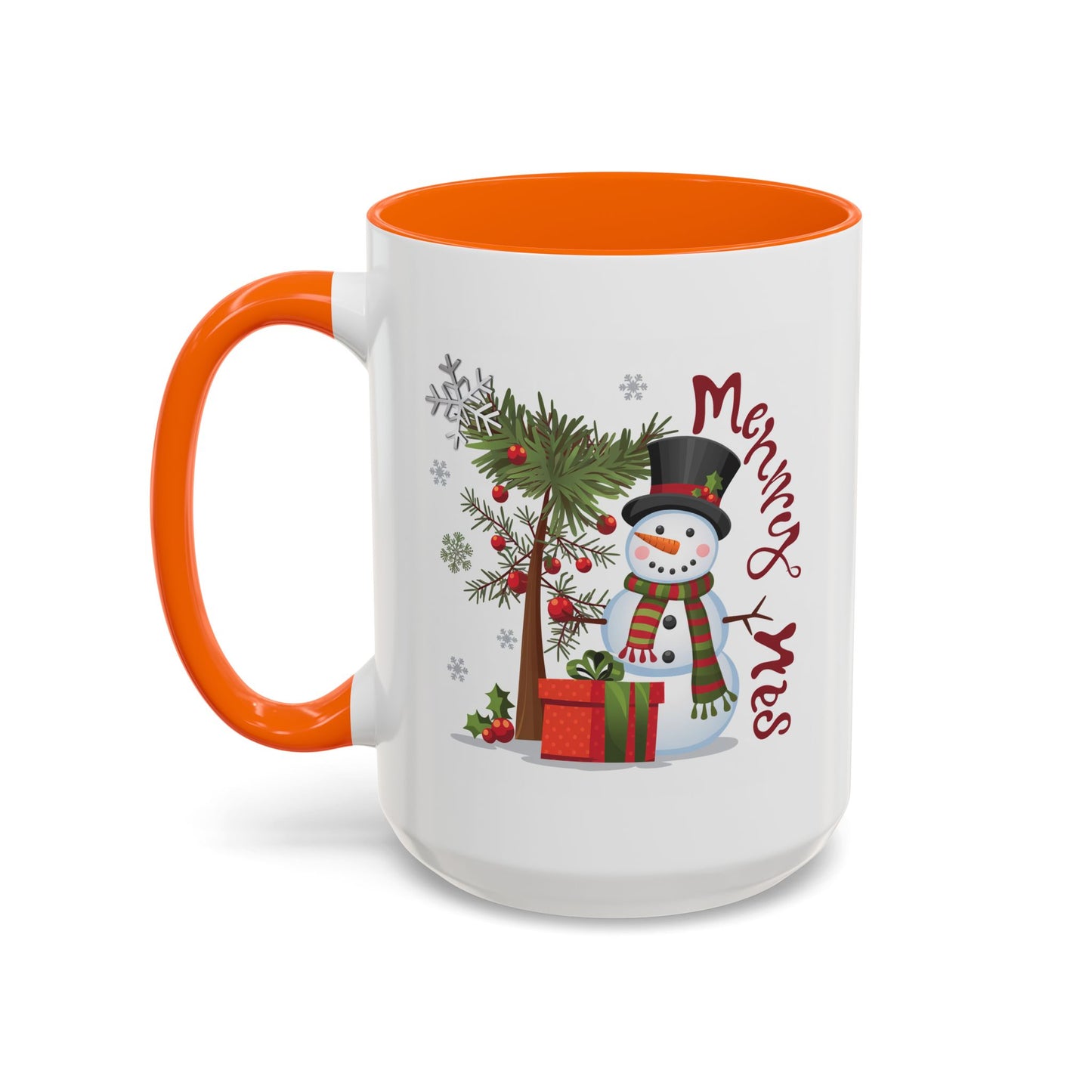 Christmas Mug - Merry Xmas Snowman Tree Present