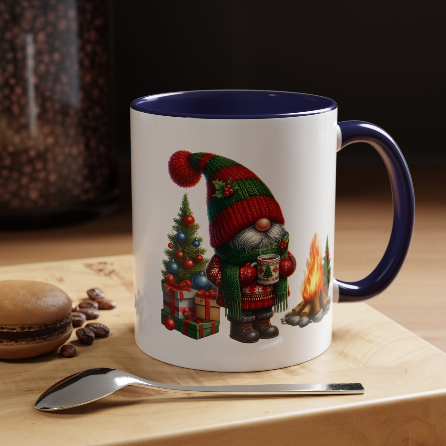 Christmas Mug - Gnome Presents and Fire