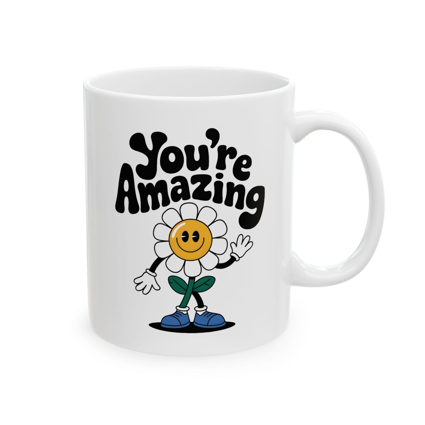 Motivation Mug - You're Amazing Retro Flower