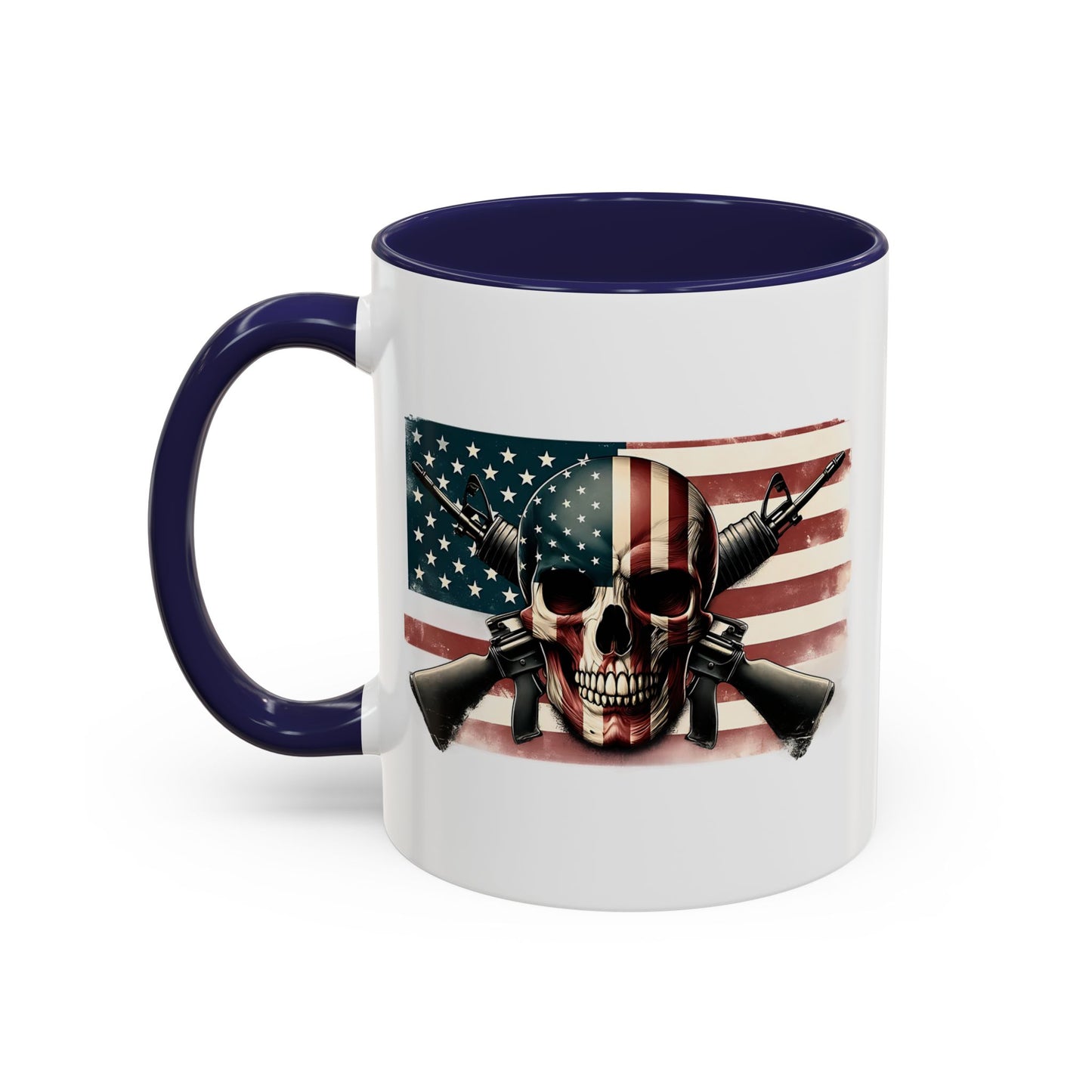 4th of July Mug - Skull Guns Flag