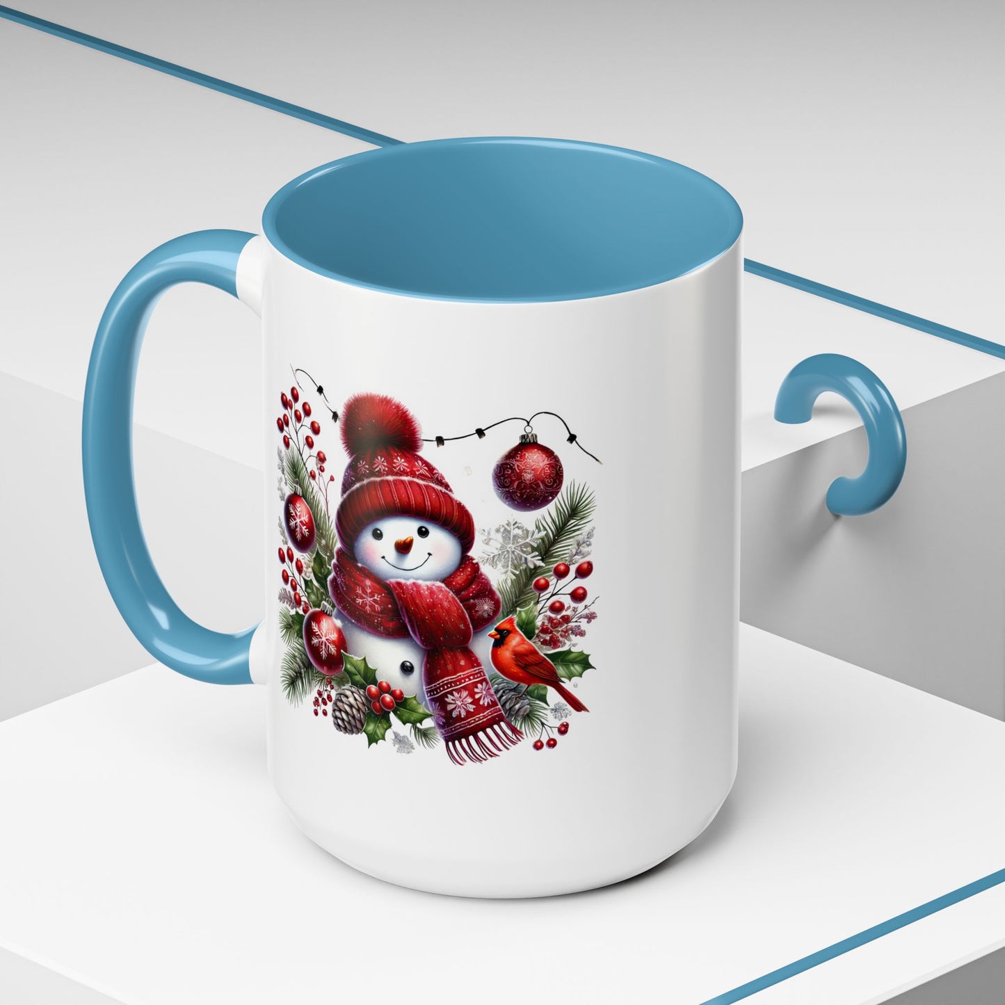 Christmas Mug - Burgundy Snowman