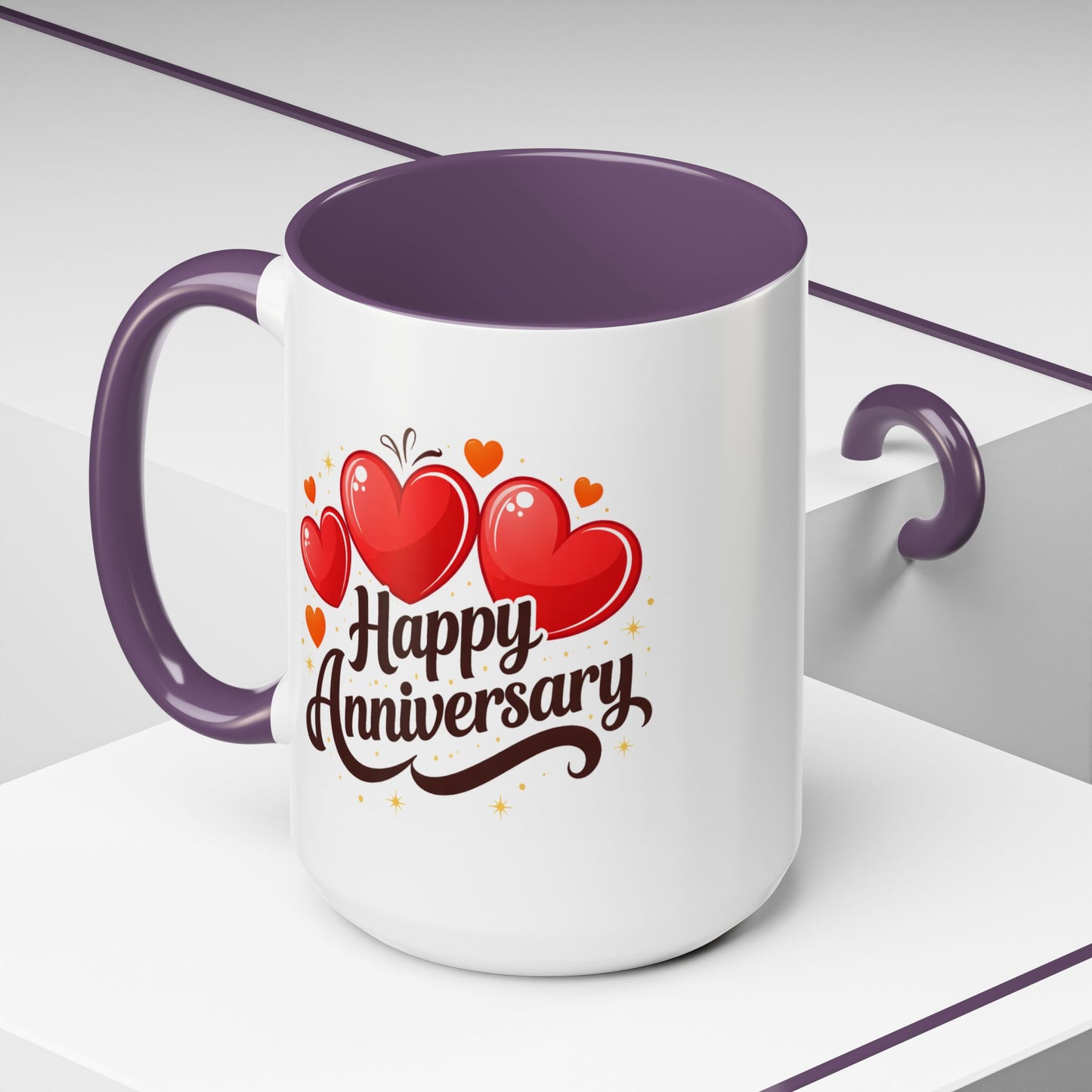 Anniversary Mug - Happy Anniversary Hearts