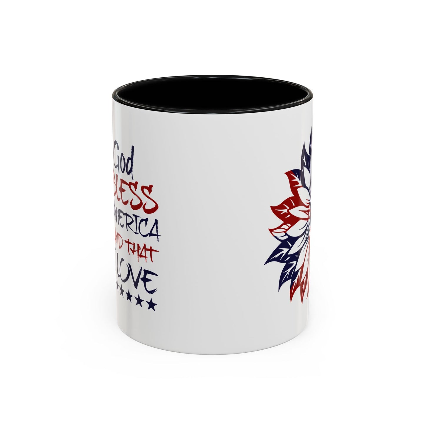 4th of July Mug - God Bless America Sunflower