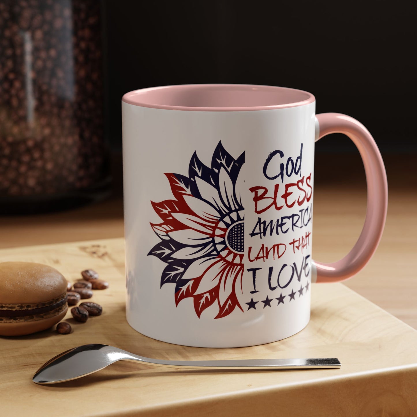 4th of July Mug - God Bless America Sunflower