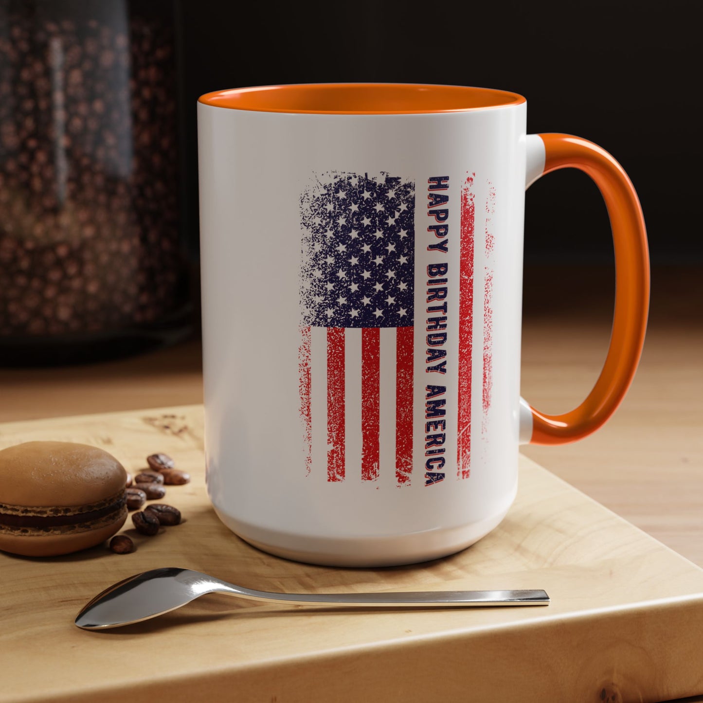 4th of July Mug - Happy Birthday America Flag