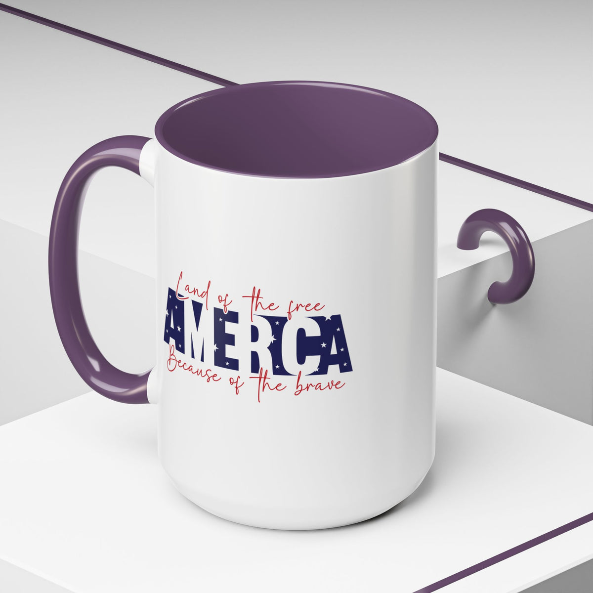 4th of July Mug - American Land of the Free Stars