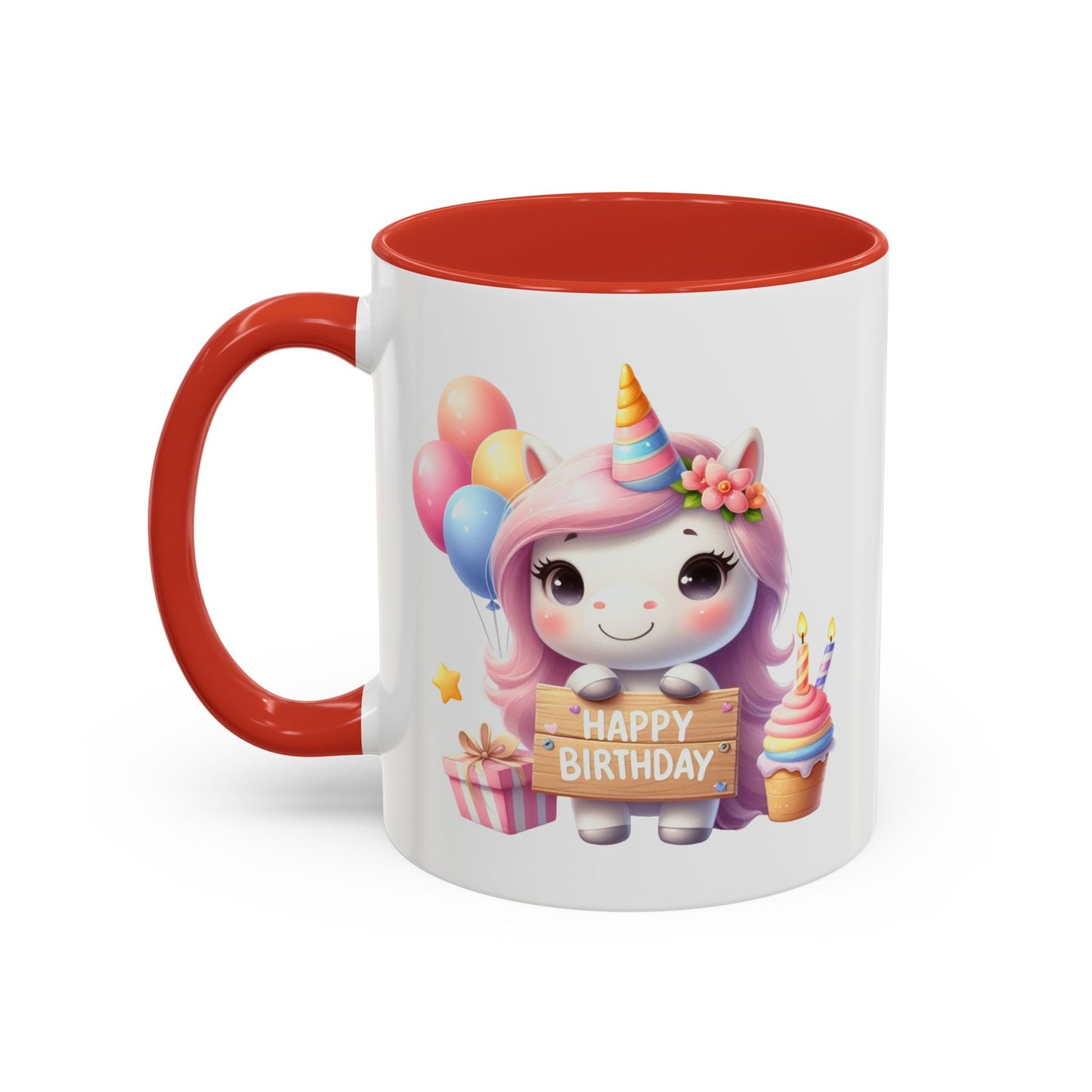 Birthday Mug - Girl Unicorn Happy Birthday Sign 2