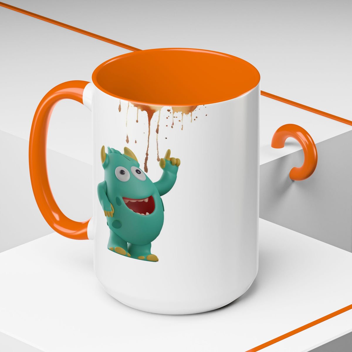 Humor Mug - Monster Drinks Coffee Spill