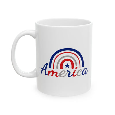 4th of July Mug - America Patriotic Rainbow