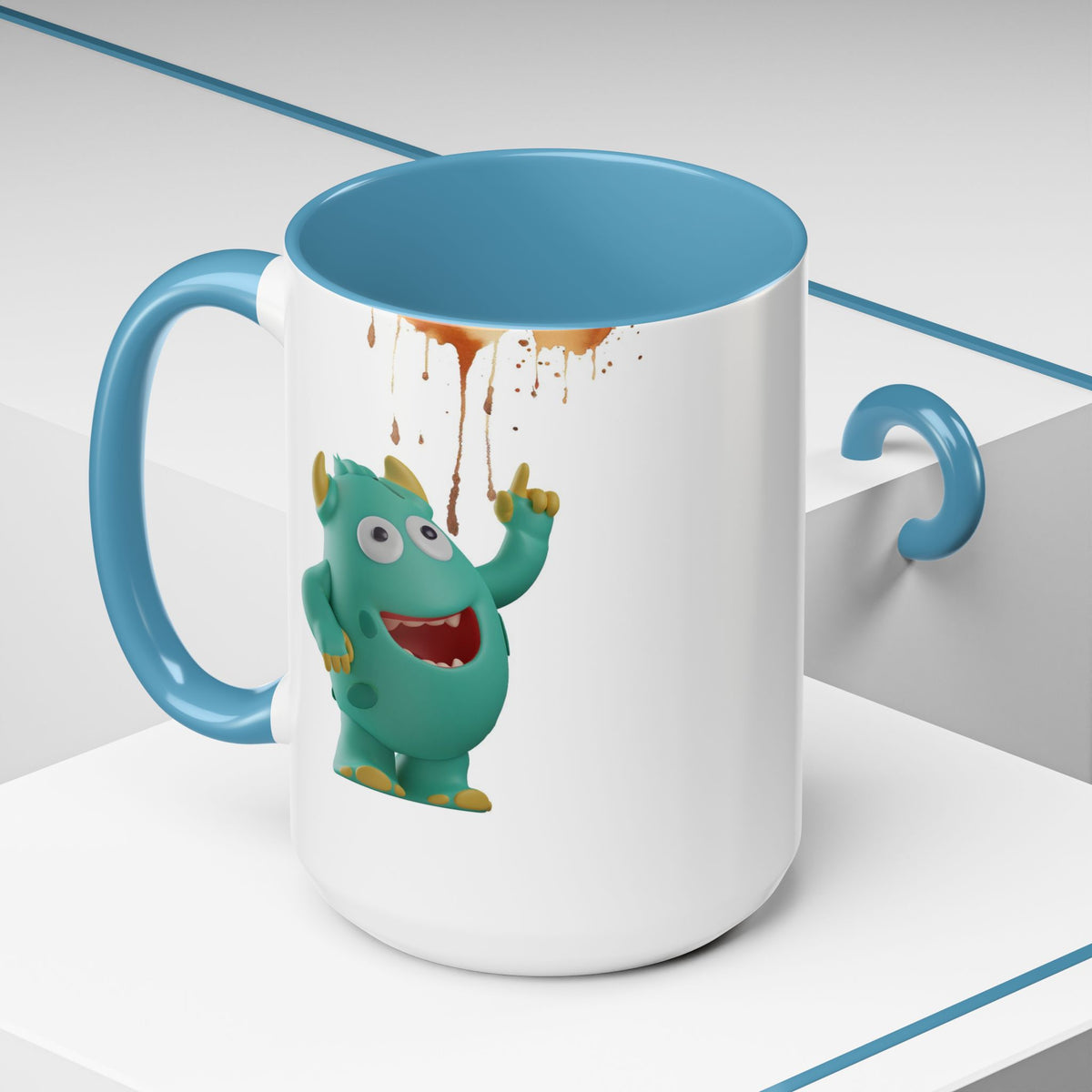 Humor Mug - Monster Drinks Coffee Spill