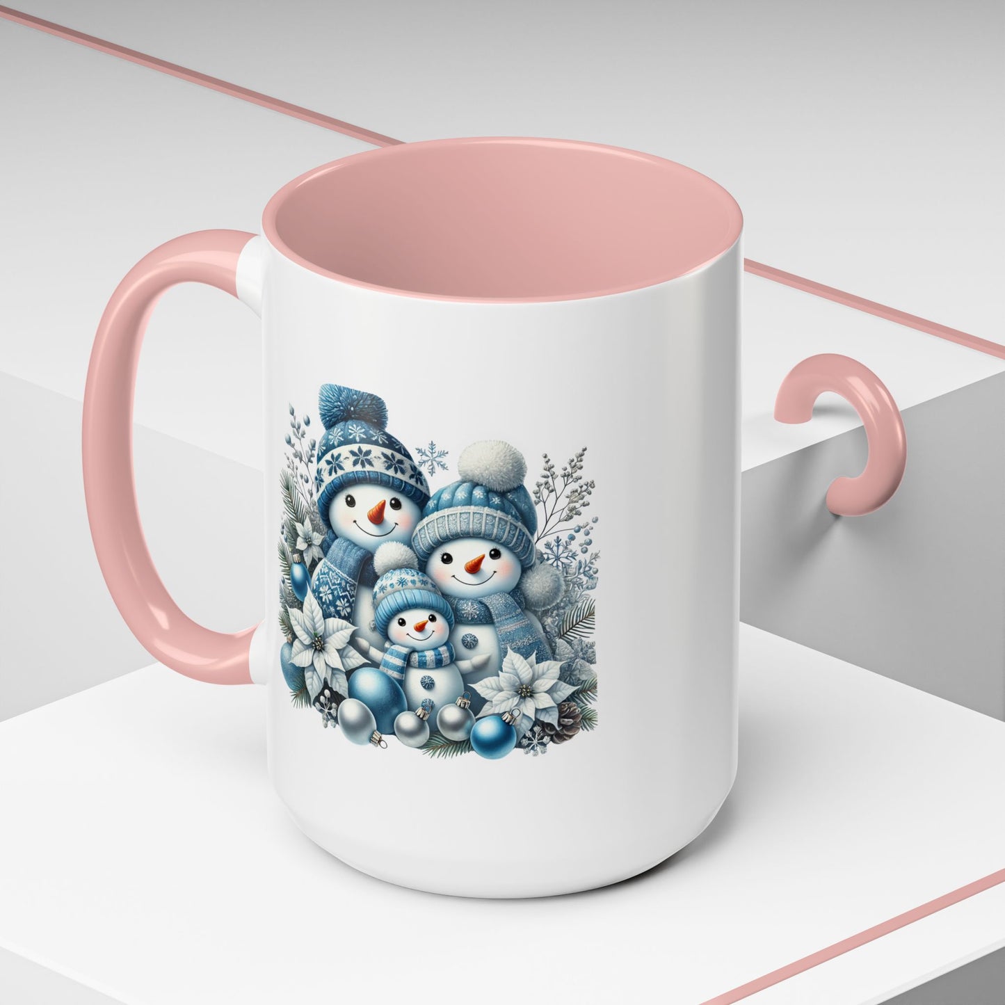 Christmas Mug - Blue Snowman Family