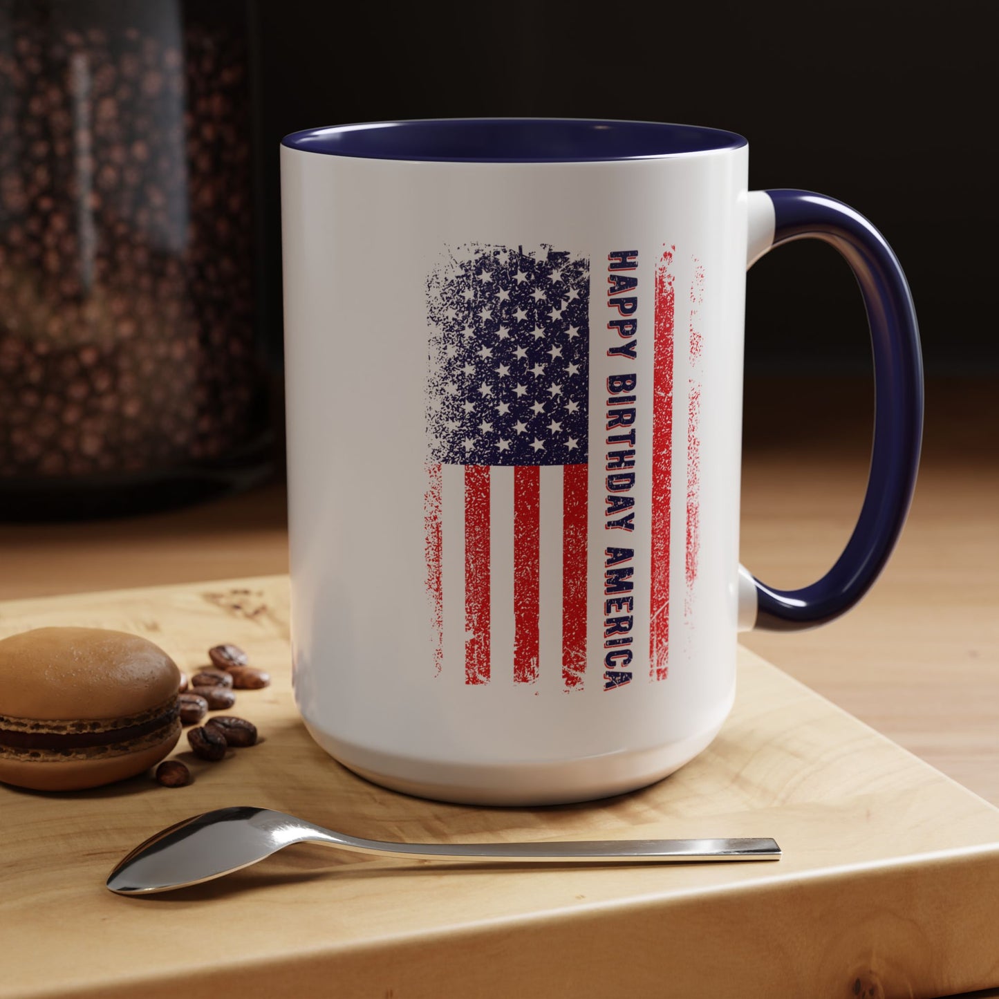 4th of July Mug - Happy Birthday America Flag