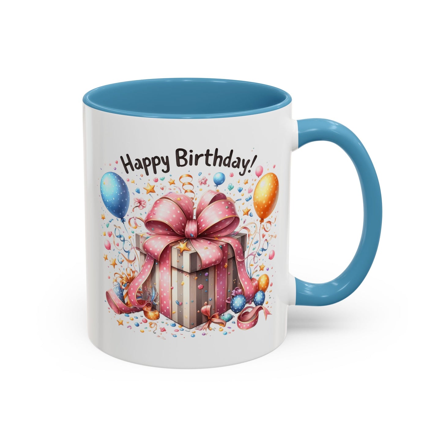 Birthday Mug - Happy Birthday Pink Ribbon Present