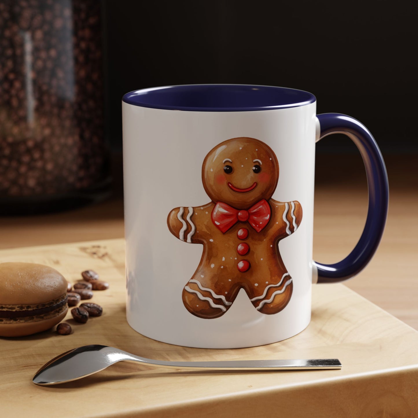 Christmas Mug - Gingerbread Man Red Bow