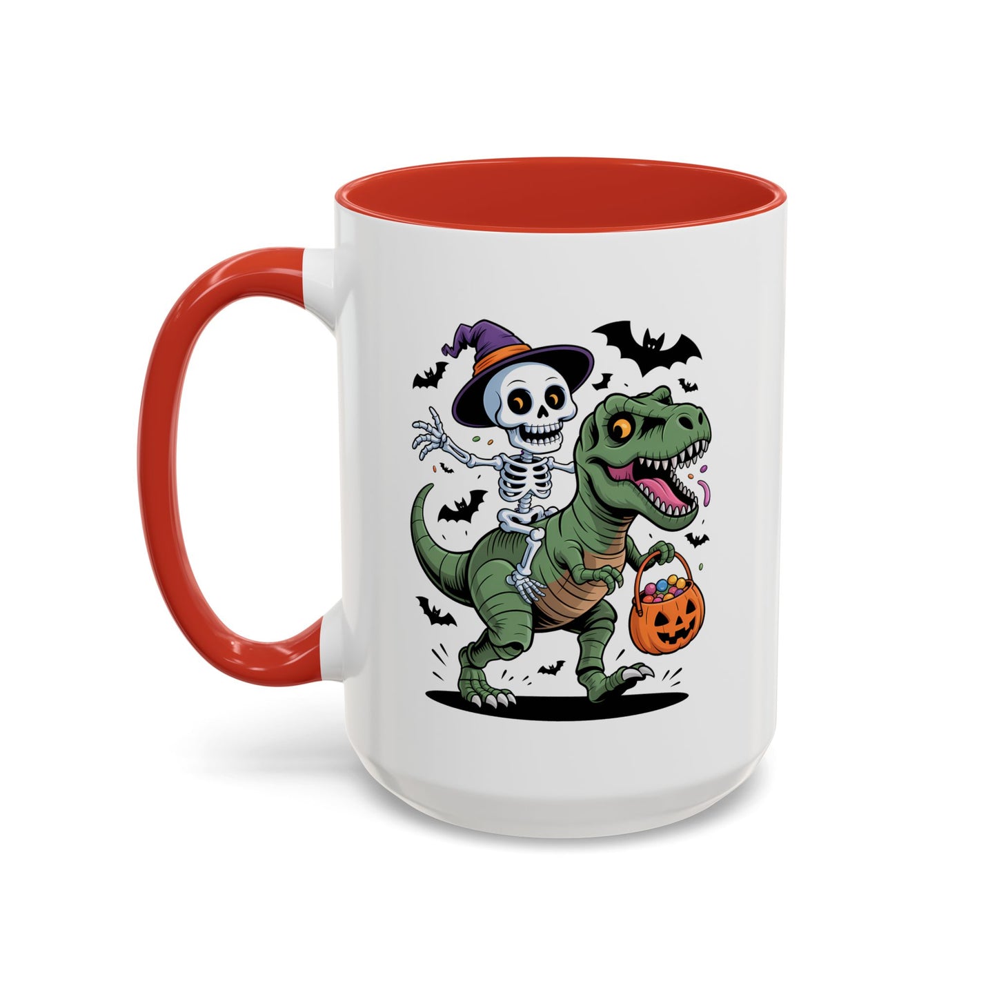 Halloween Mug - Skeleton Riding Dinosaur