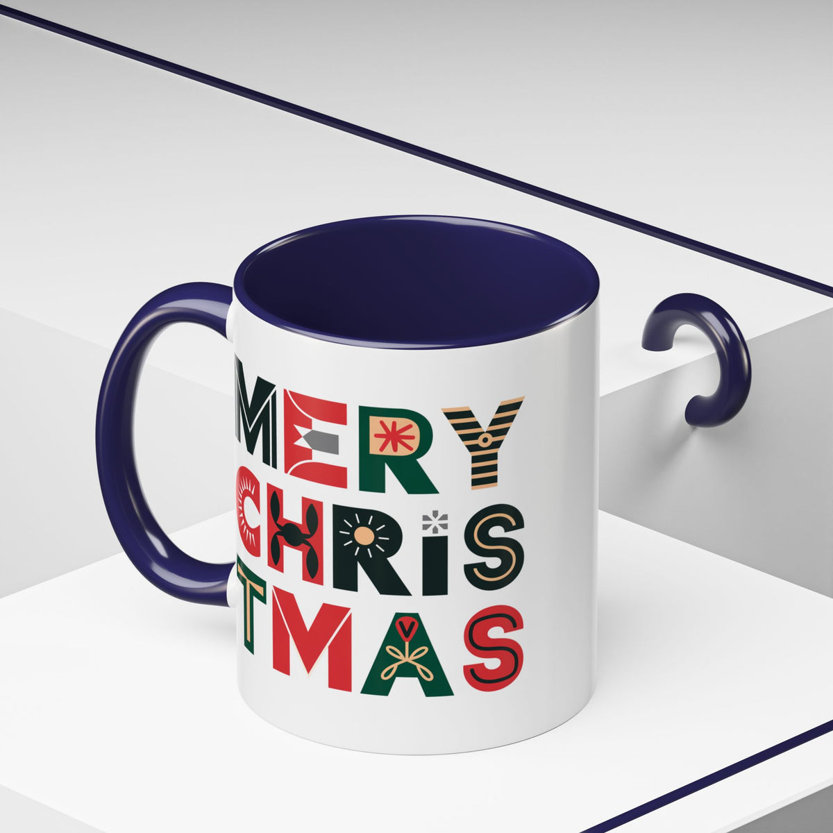 Christmas - Merry Christmas Black Red Green Patterned Text