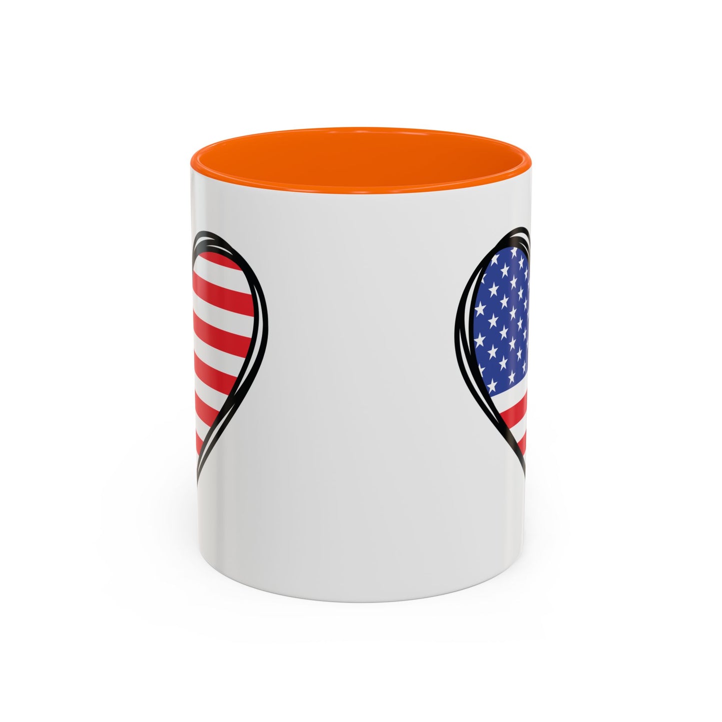 4th of July Mug - USA Flag Heart