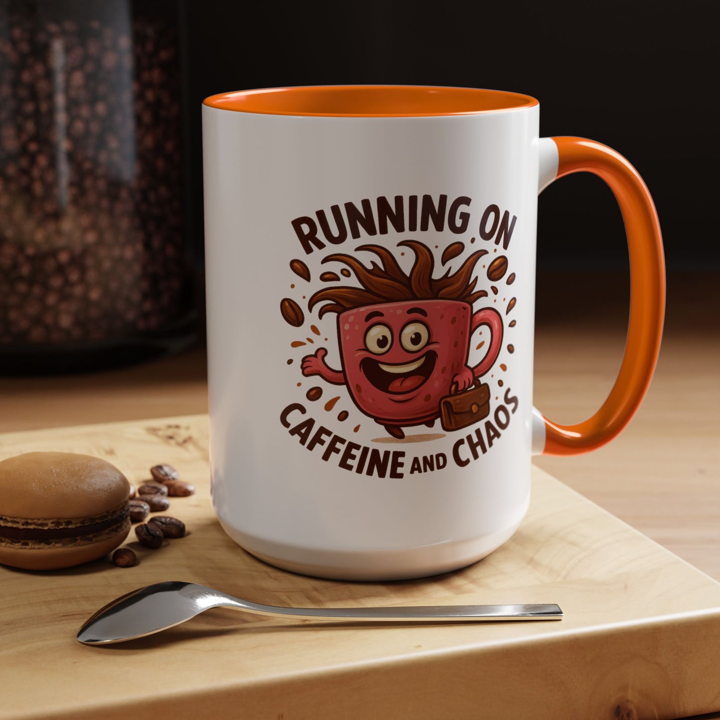 Humor Mug - Running On Caffeine and Chaos