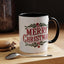 Christmas Mug - Merry Christmas Maroon Text Ornament Decorations