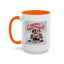 Christmas Mug - Merry Christmas Red Text Puppy Green Top