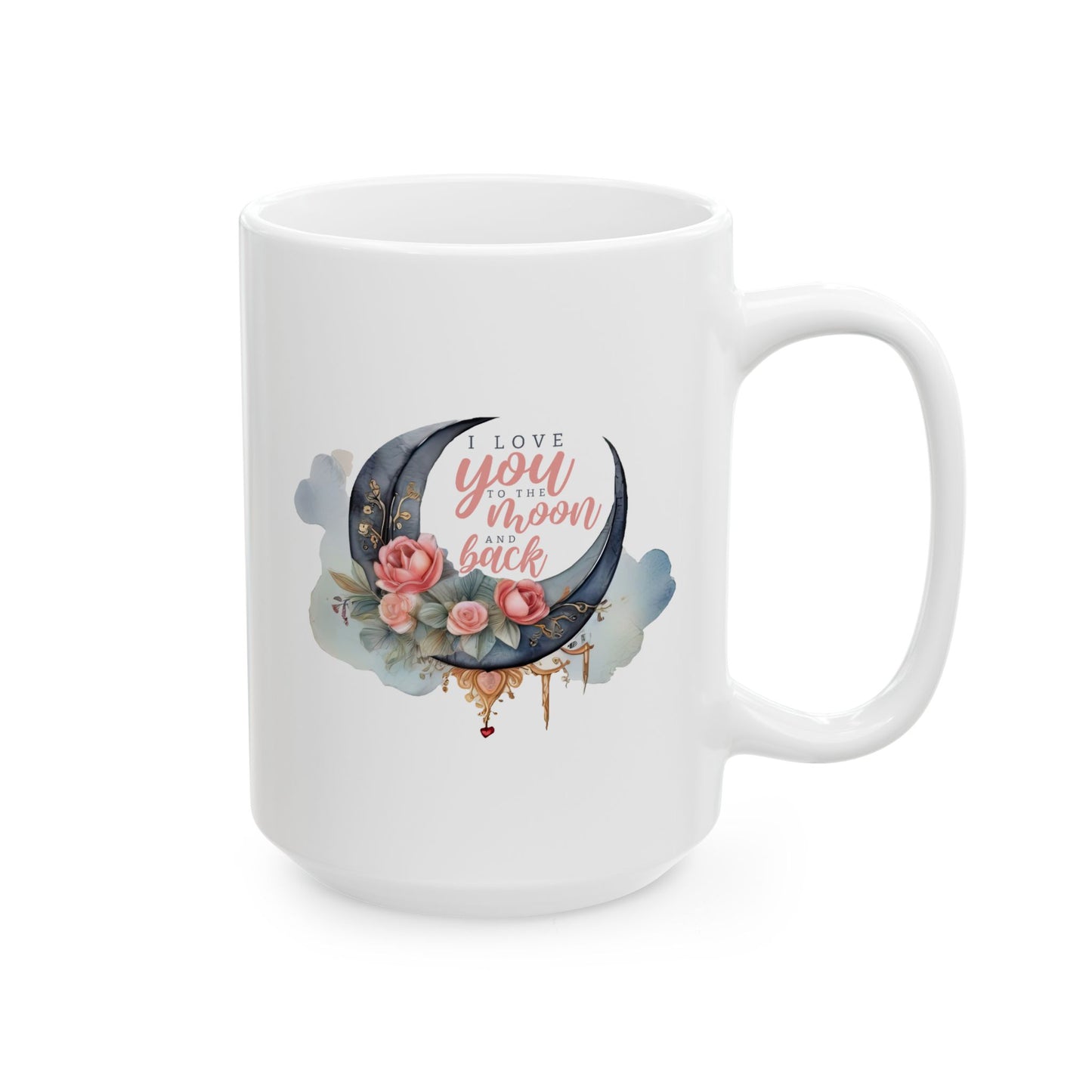 Valentine's Day Mug - I Love You Moon Graphic